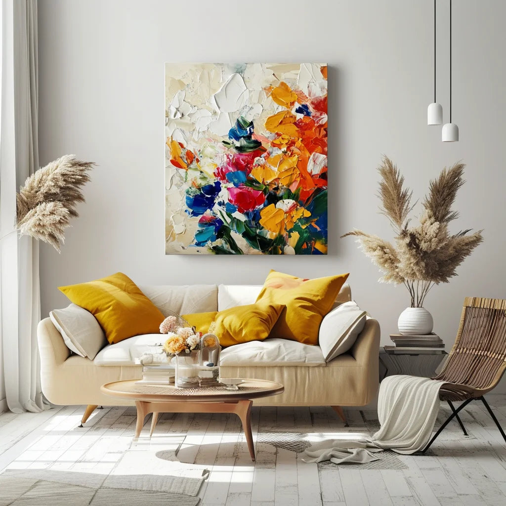 Multicolor Radiant Garden Textured Canvas - Artwallpainting