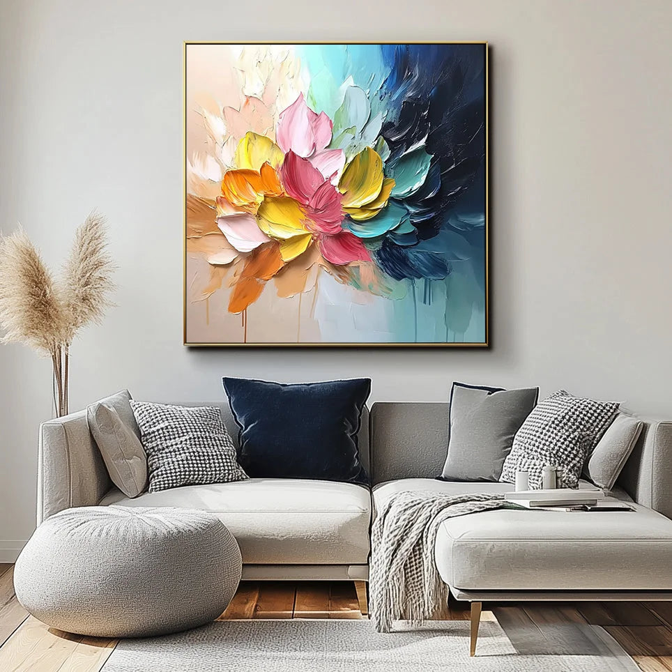 Multicolor Radiant Petals Abstract Art - Artwallpainting