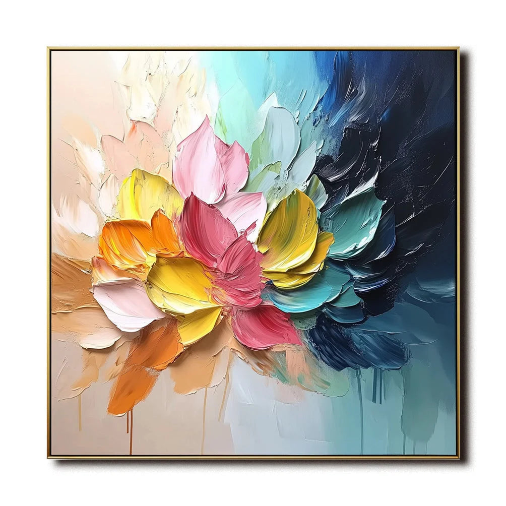 Multicolor Radiant Petals Abstract Art - Artwallpainting