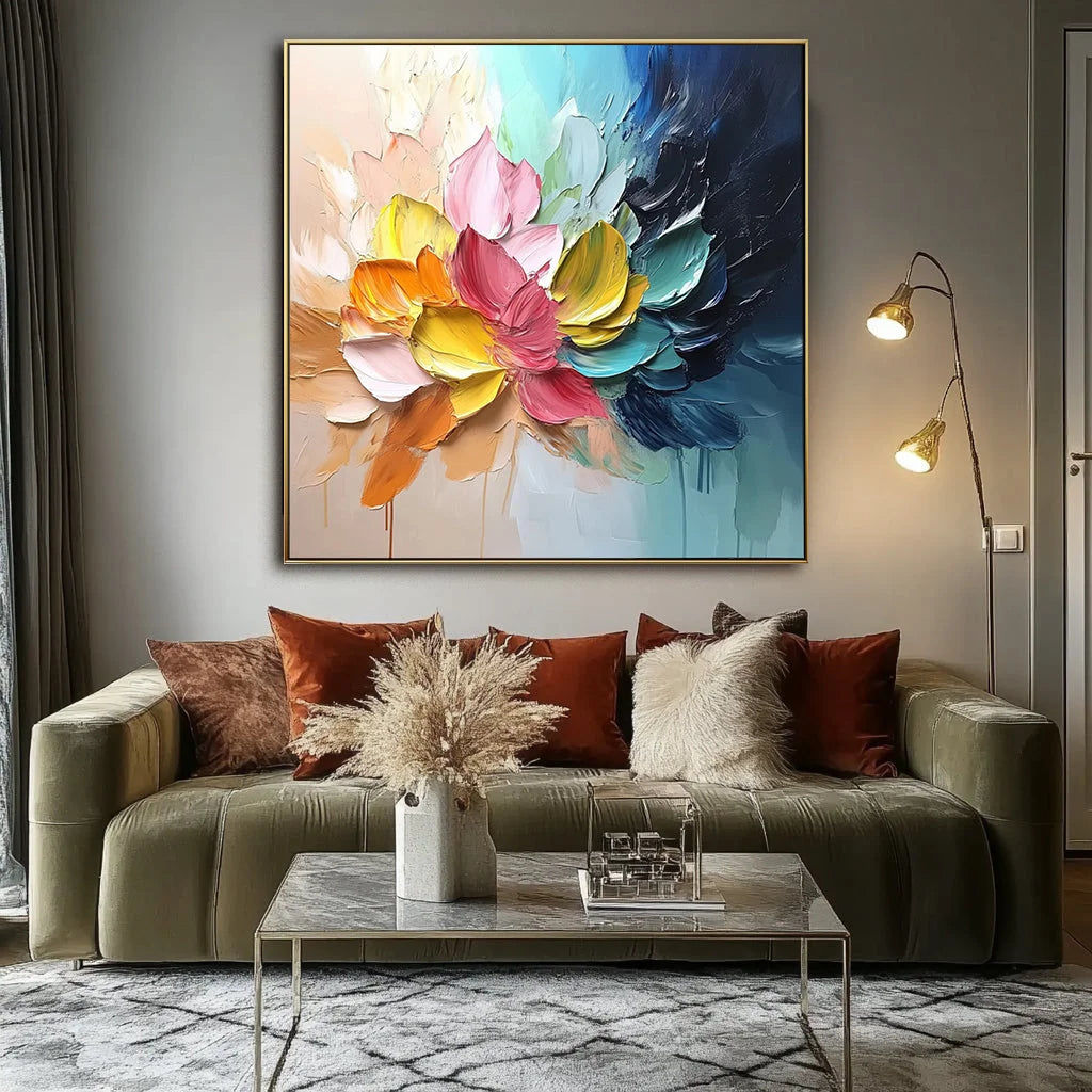 Multicolor Radiant Petals Abstract Art - Artwallpainting