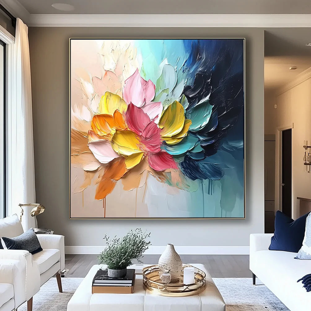 Multicolor Radiant Petals Abstract Art - Artwallpainting