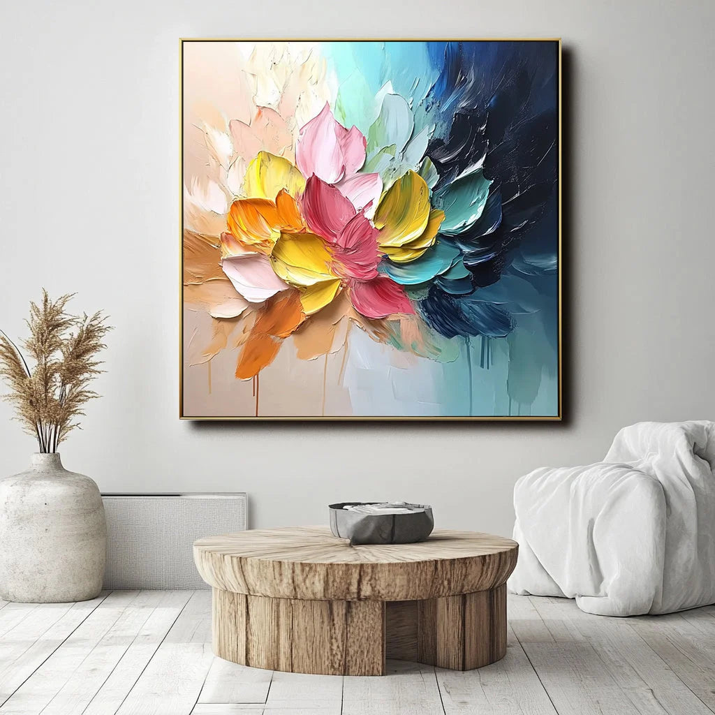 Multicolor Radiant Petals Abstract Art - Artwallpainting
