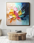 Multicolor Radiant Petals Abstract Art - Artwallpainting