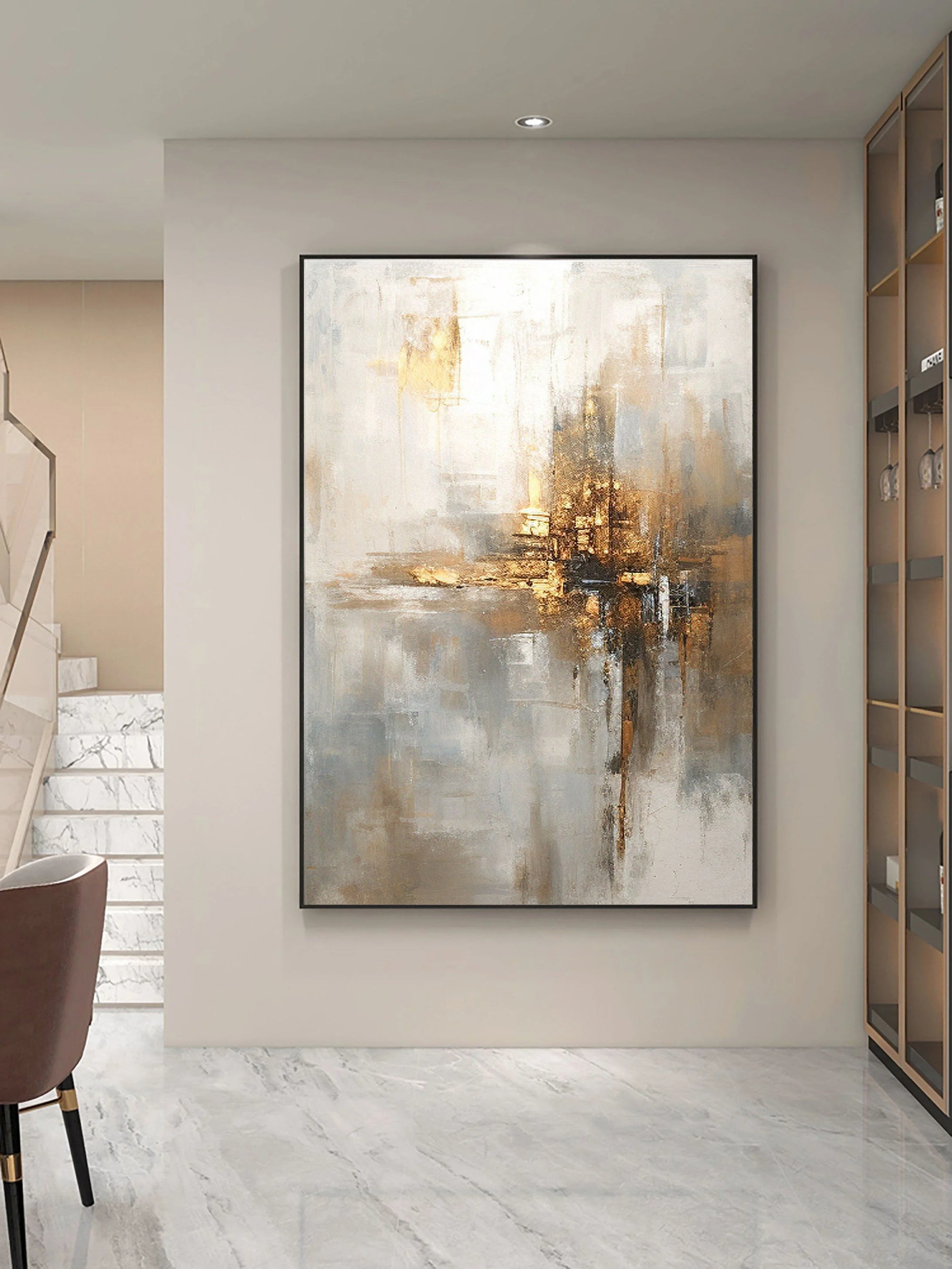 Multicolor Radiant Reflection Abstract Canvas Art - Artwallpainting