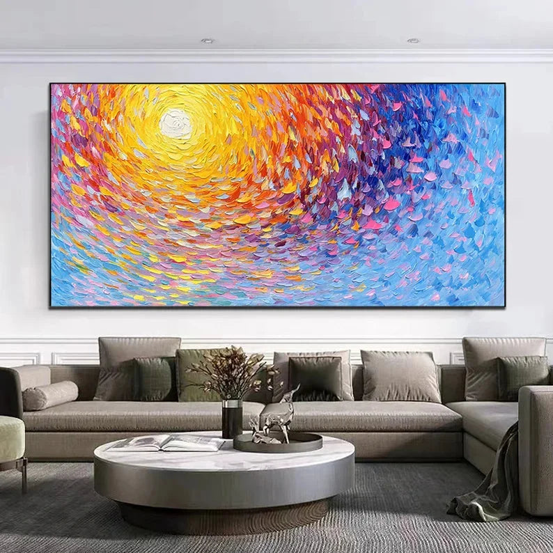 Multicolor Radiant Swirl Sunset Canvas - Artwallpainting