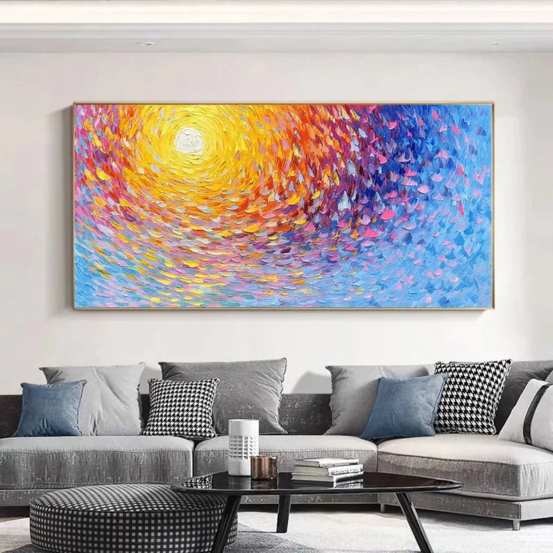 Multicolor Radiant Swirl Sunset Canvas - Artwallpainting