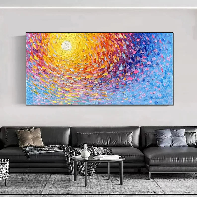 Multicolor Radiant Swirl Sunset Canvas - Artwallpainting