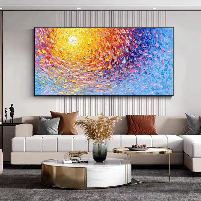 Multicolor Radiant Swirl Sunset Canvas - Artwallpainting