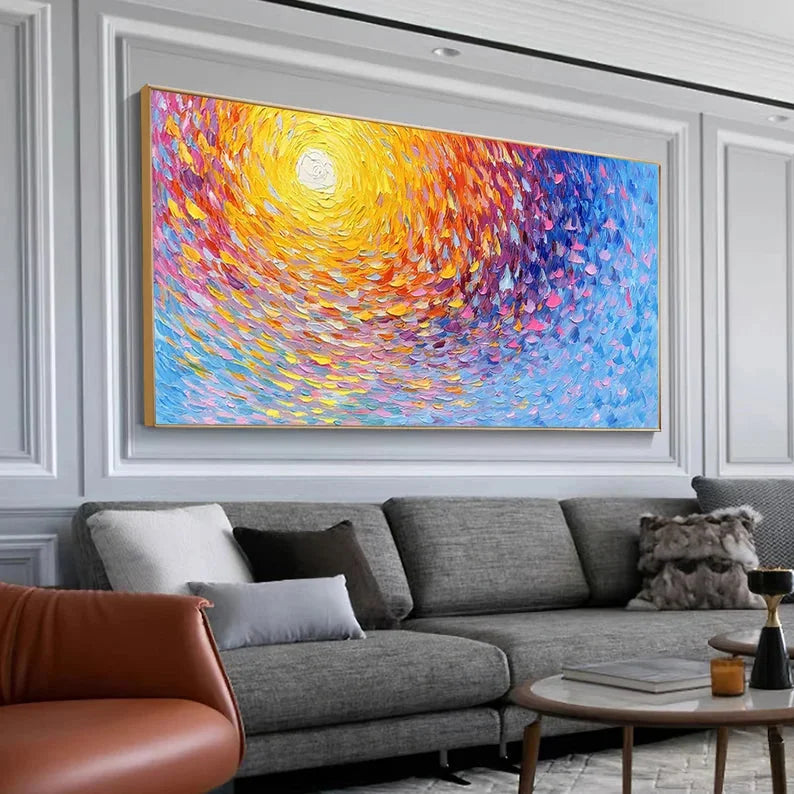 Multicolor Radiant Swirl Sunset Canvas - Artwallpainting