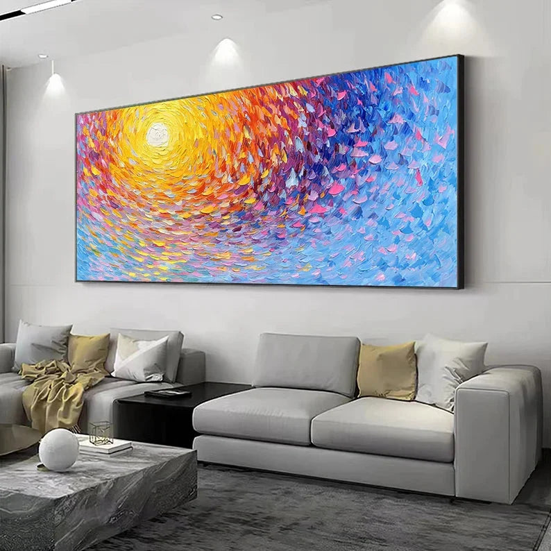 Multicolor Radiant Swirl Sunset Canvas - Artwallpainting