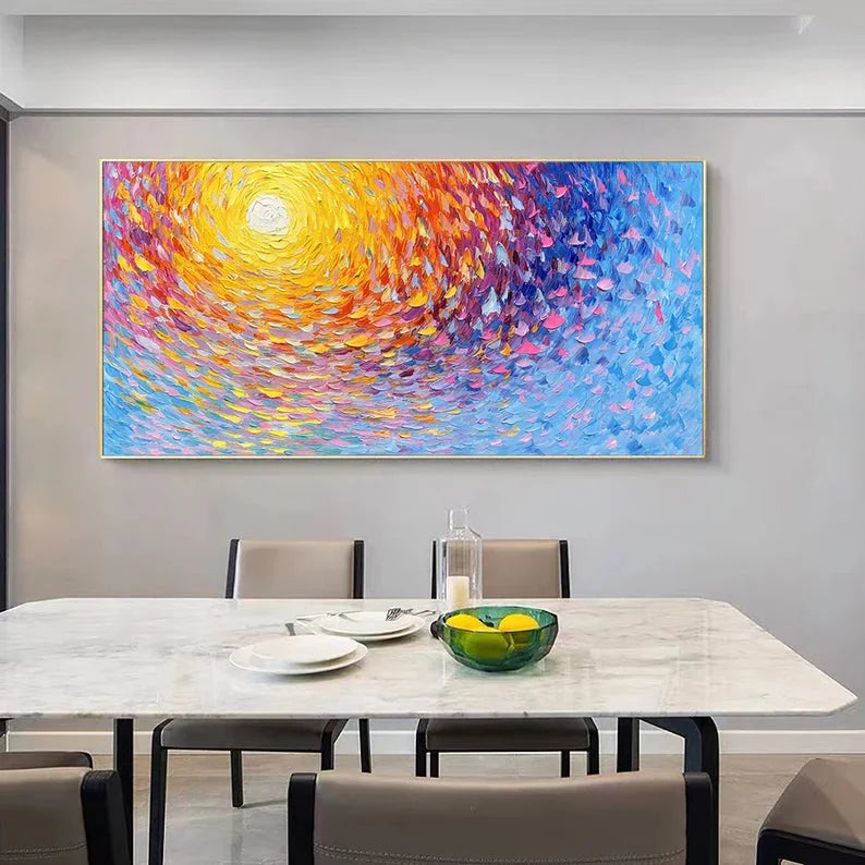 Multicolor Radiant Swirl Sunset Canvas - Artwallpainting