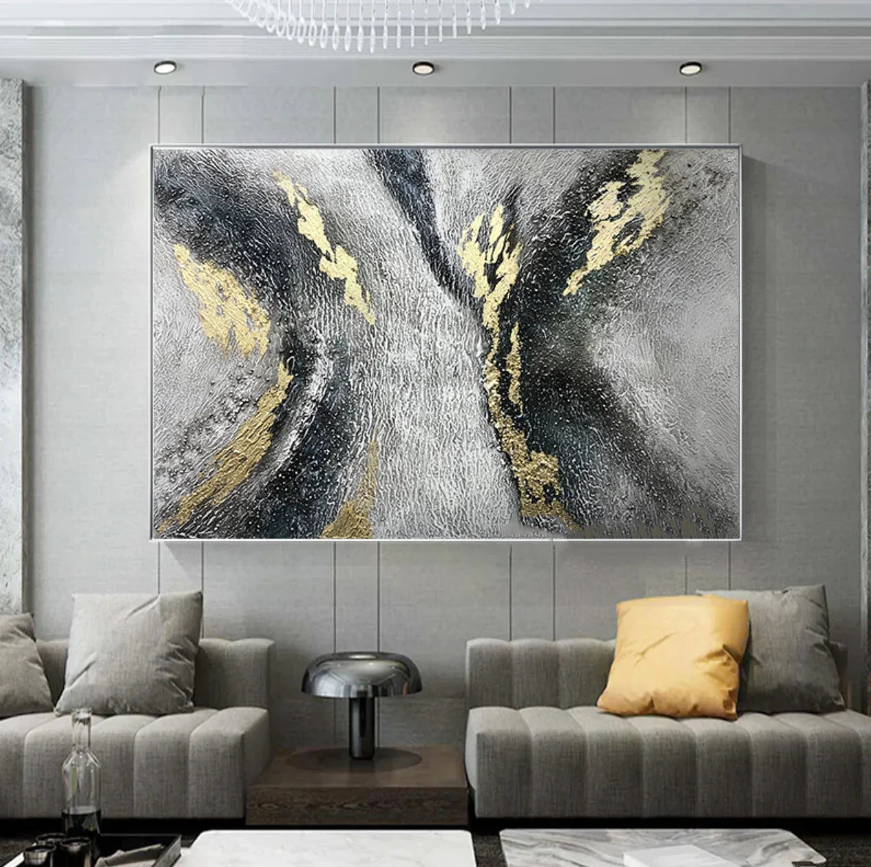 Multicolor Raging River-Modern Minimalist Surging River Texture Wall Art - Artwallpainting