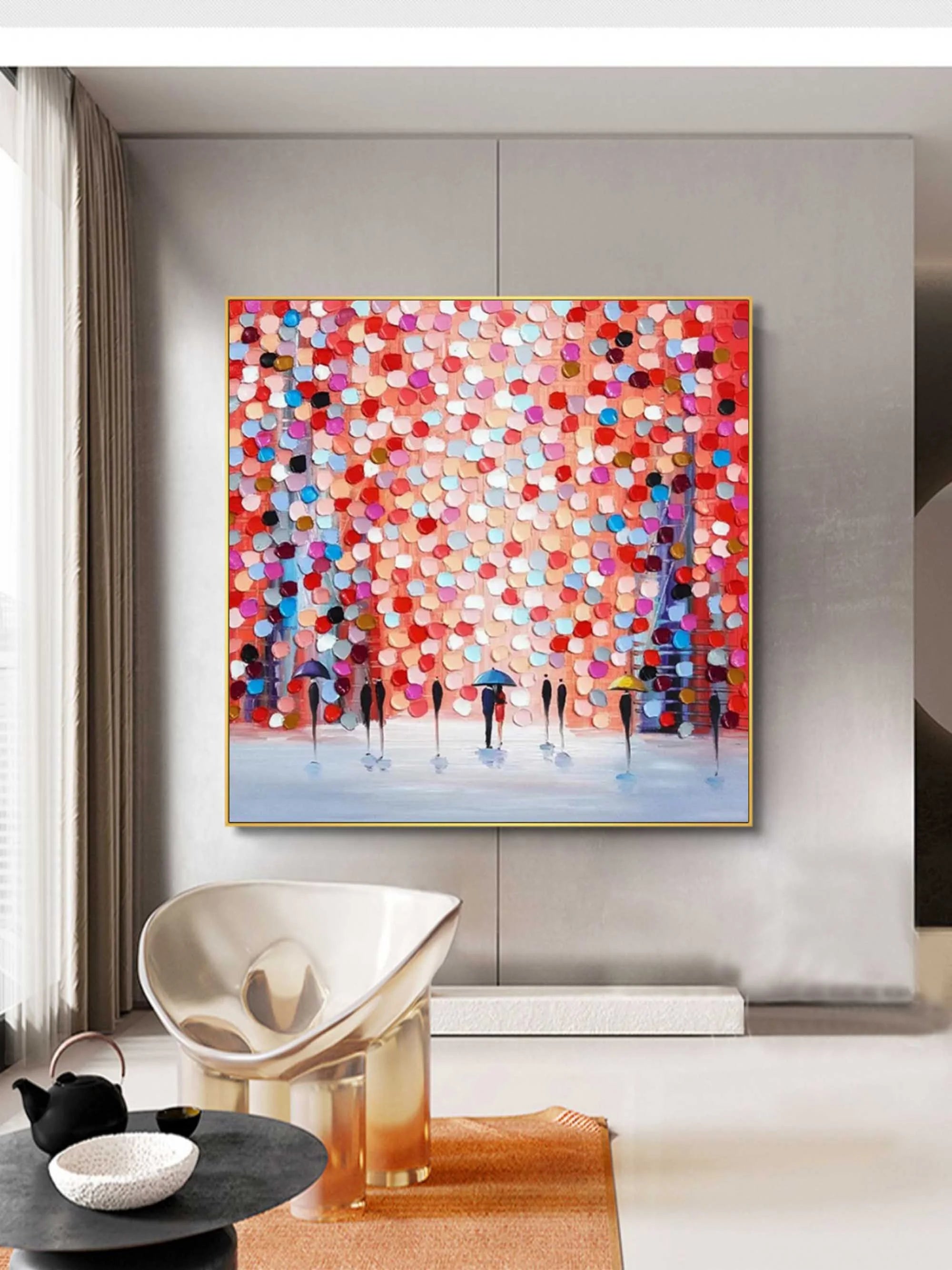 Multicolor Rain Of Colors - Abstract Figurative Painting - Artwallpainting