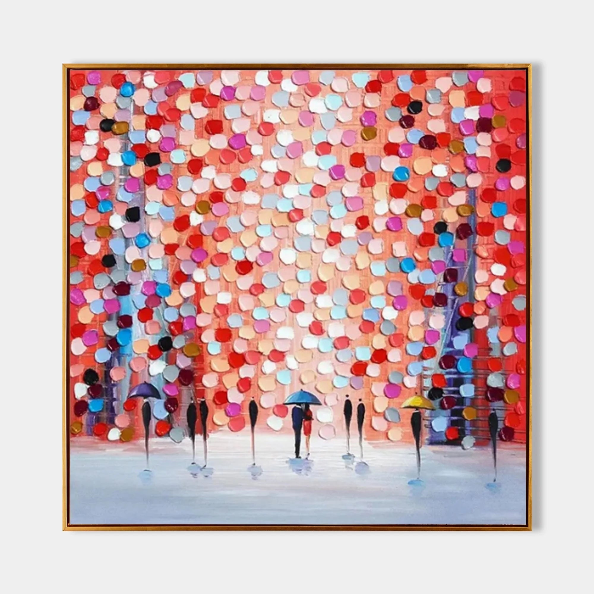 Multicolor Rain Of Colors - Abstract Figurative Painting - Artwallpainting