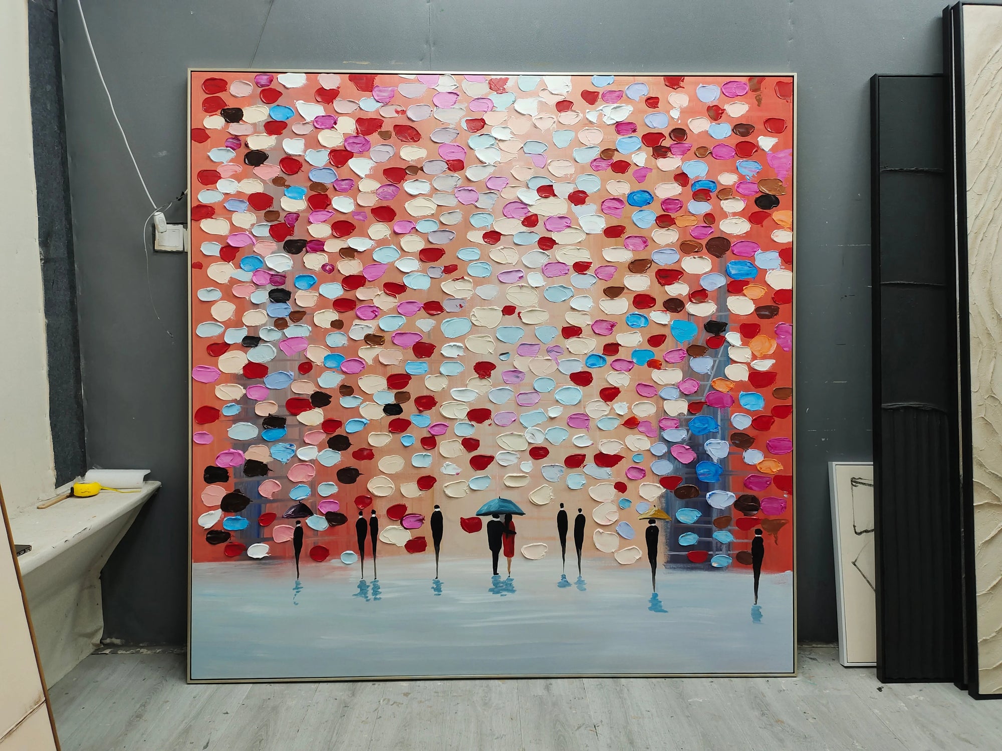 Multicolor Rain Of Colors - Abstract Figurative Painting - Artwallpainting