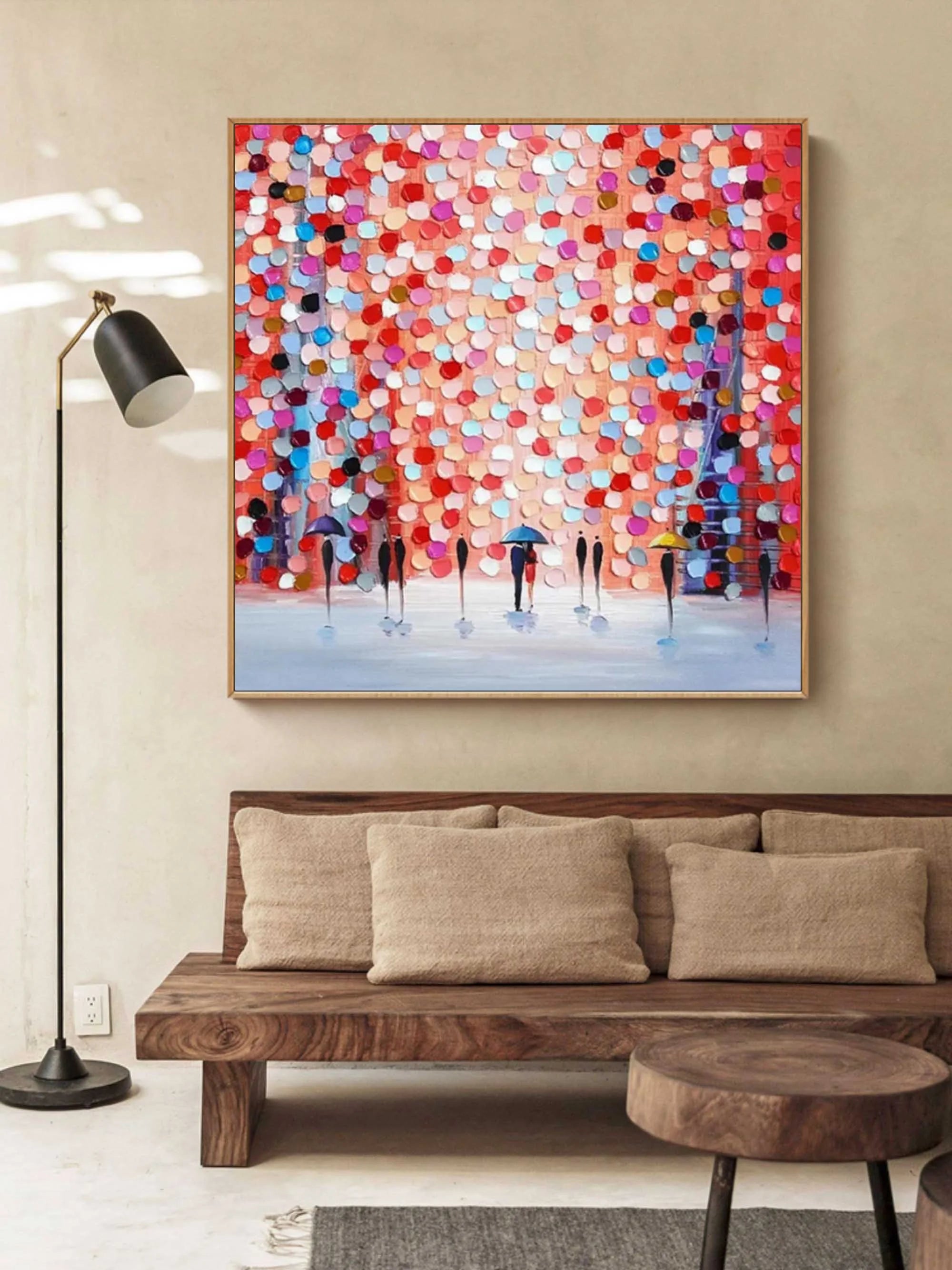 Multicolor Rain Of Colors - Abstract Figurative Painting - Artwallpainting