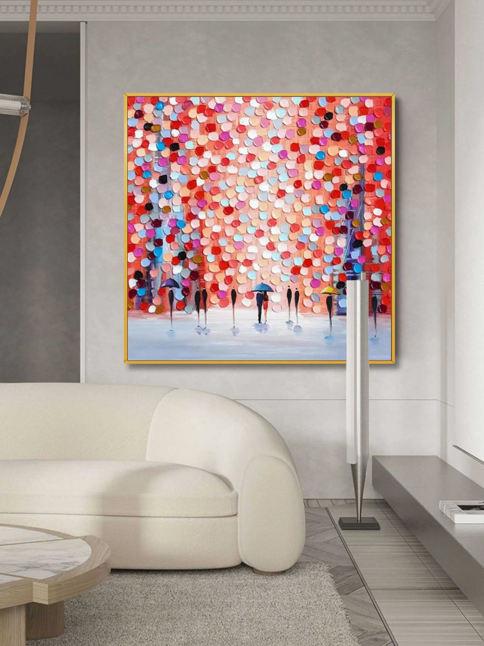 Multicolor Rain Of Colors - Abstract Figurative Painting - Artwallpainting