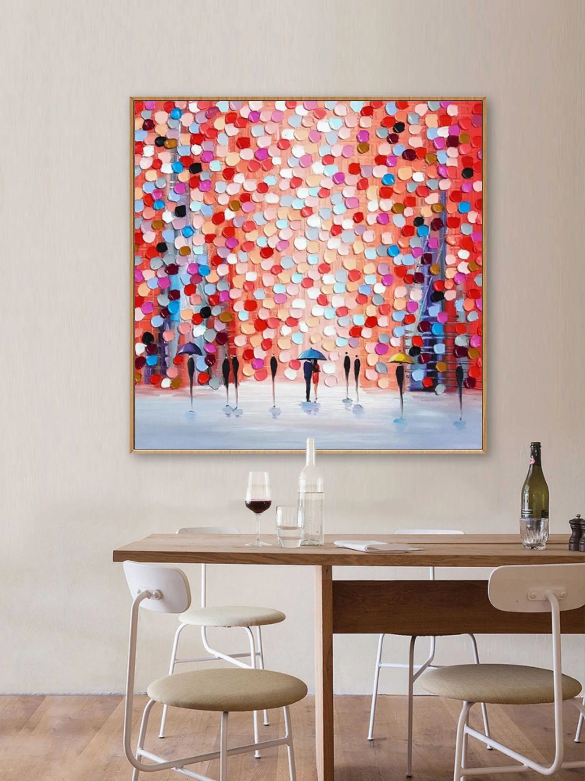 Multicolor Rain Of Colors - Abstract Figurative Painting - Artwallpainting