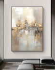 Multicolor Reflections By The Lake Abstract Serene Landscape Canvas - Artwallpainting