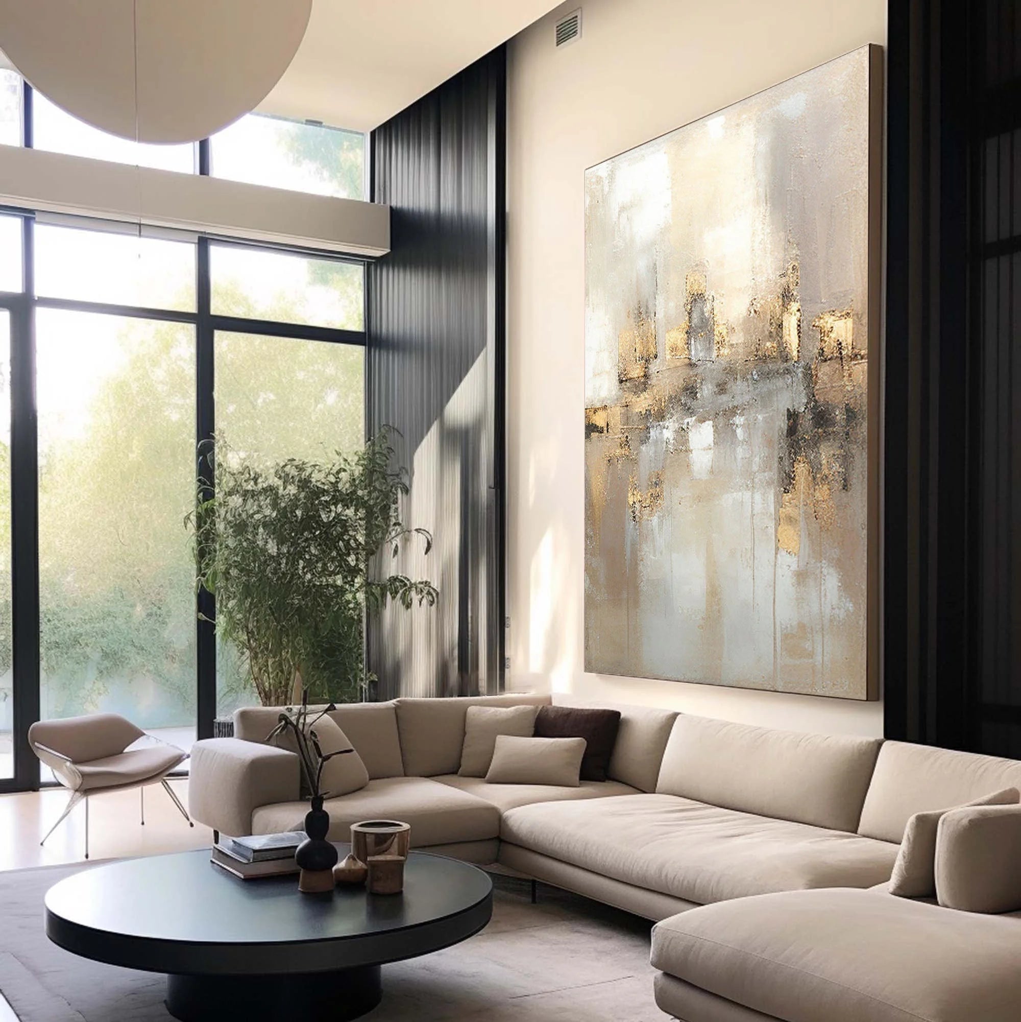 Multicolor Reflections By The Lake Abstract Serene Landscape Canvas - Artwallpainting