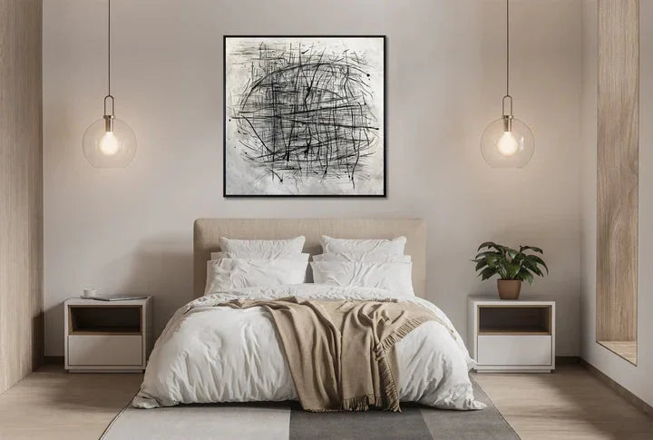 Multicolor Rhapsody Of Lines-Minimalist Abstract Woven Texture Wall Art - Artwallpainting
