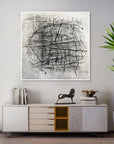 Multicolor Rhapsody Of Lines-Minimalist Abstract Woven Texture Wall Art - Artwallpainting