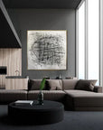 Multicolor Rhapsody Of Lines-Minimalist Abstract Woven Texture Wall Art - Artwallpainting