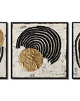 Multicolor Rhythm - Geometric Textured Abstract Triptych Oil Painting - Artwallpainting
