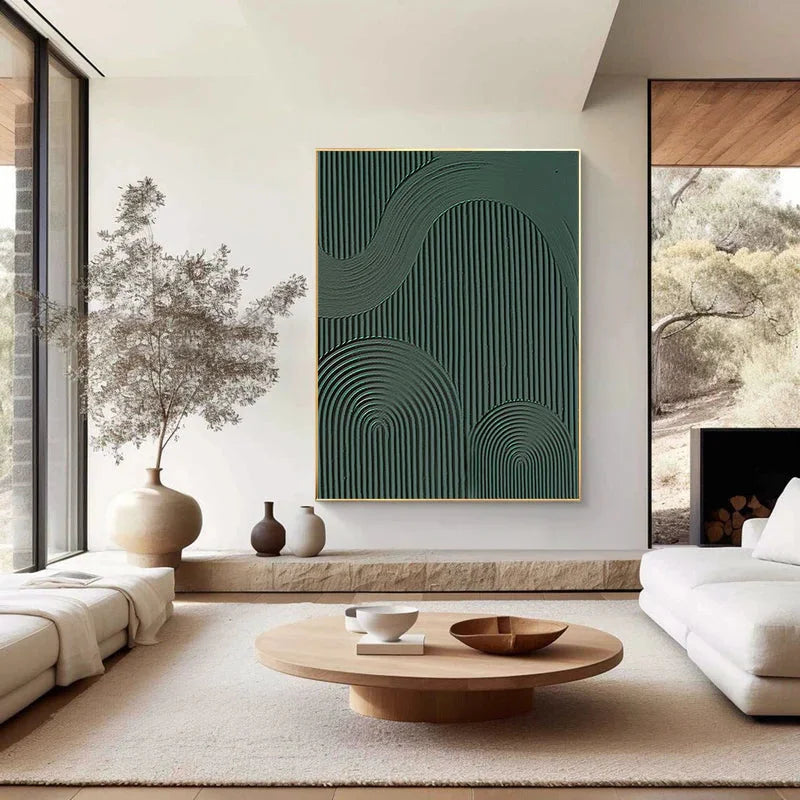 Multicolor Rhythmic Geometry - Textured Abstract Line Art - Artwallpainting