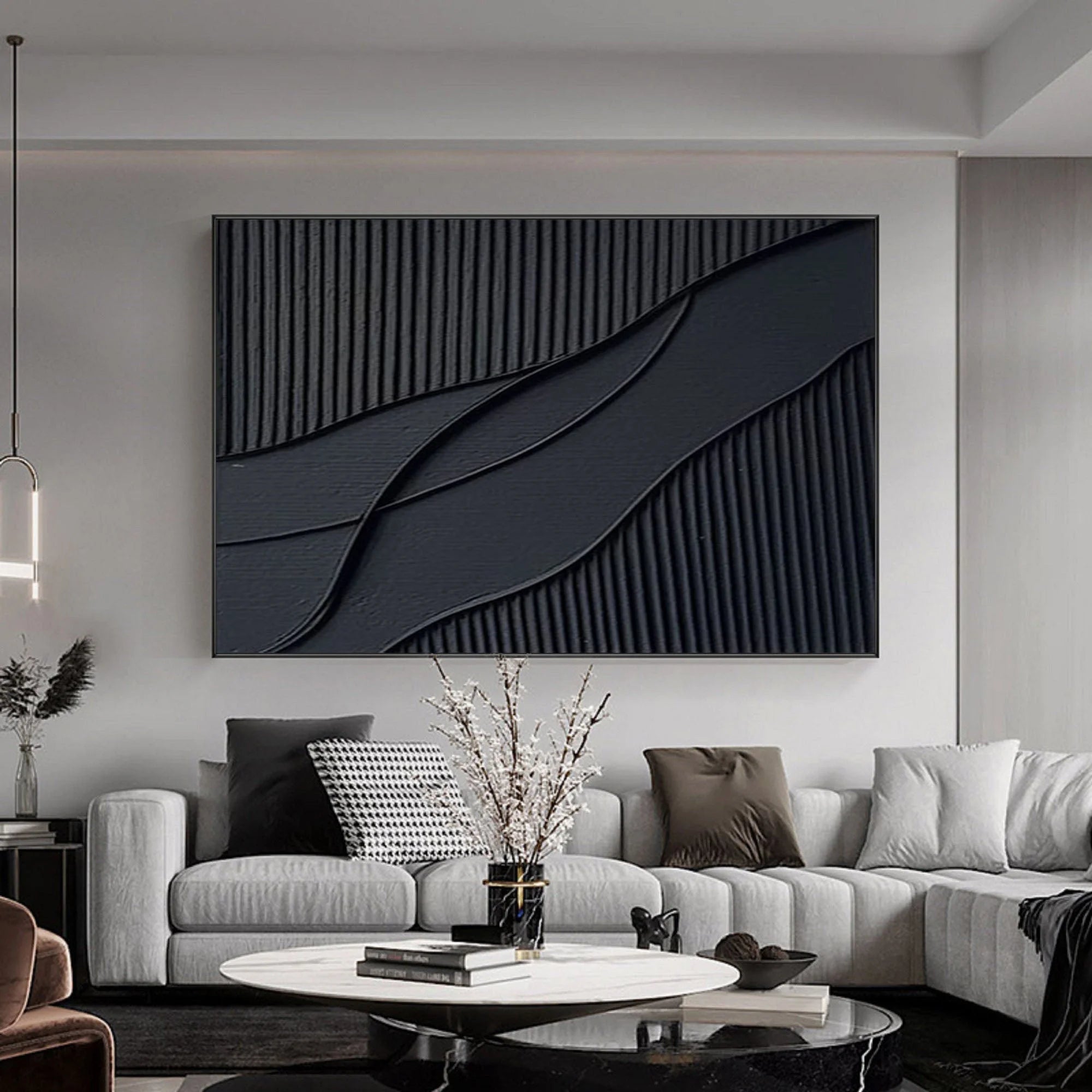 Multicolor Rhythms Of Shadow Minimalist Abstract Wall Art - Artwallpainting