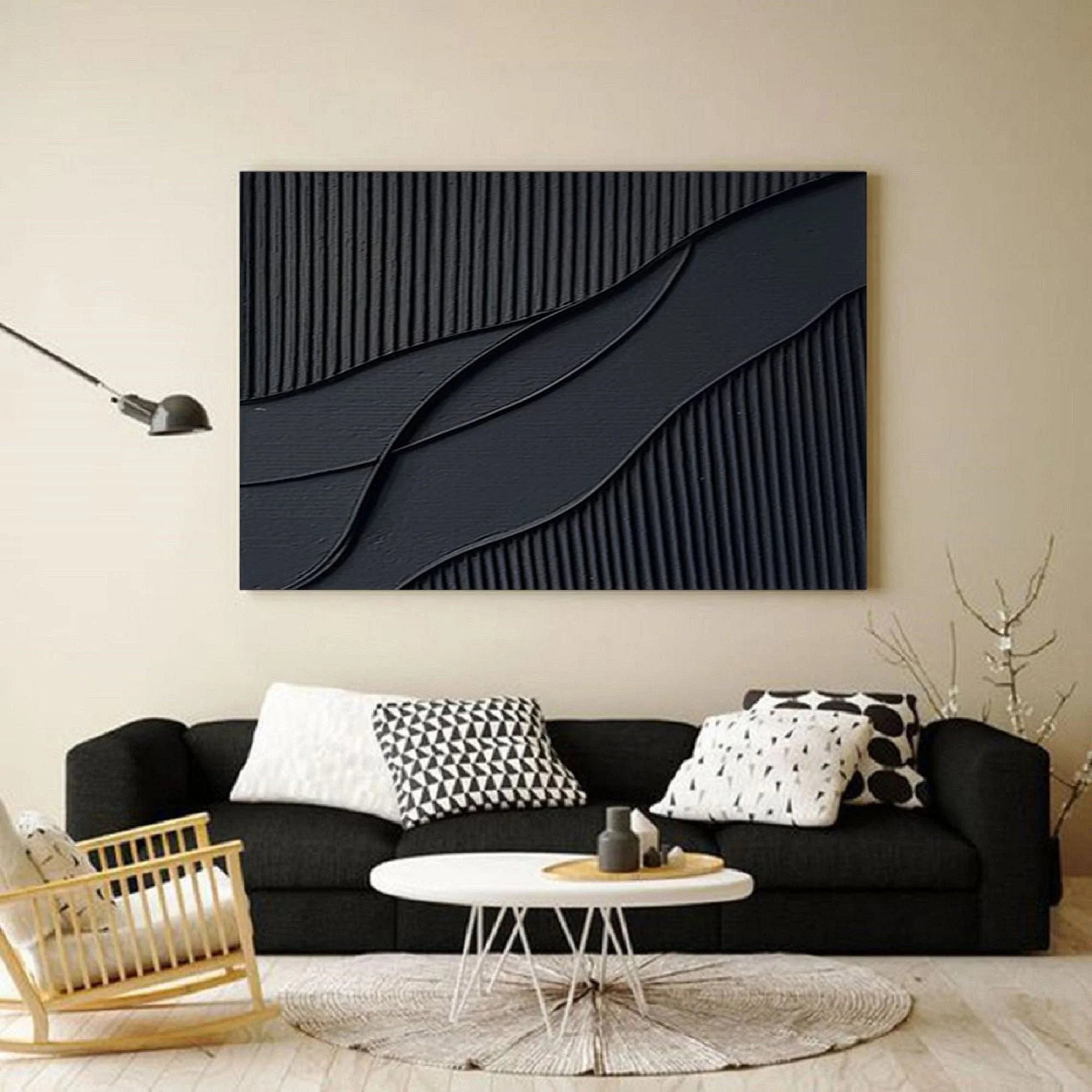 Multicolor Rhythms Of Shadow Minimalist Abstract Wall Art - Artwallpainting