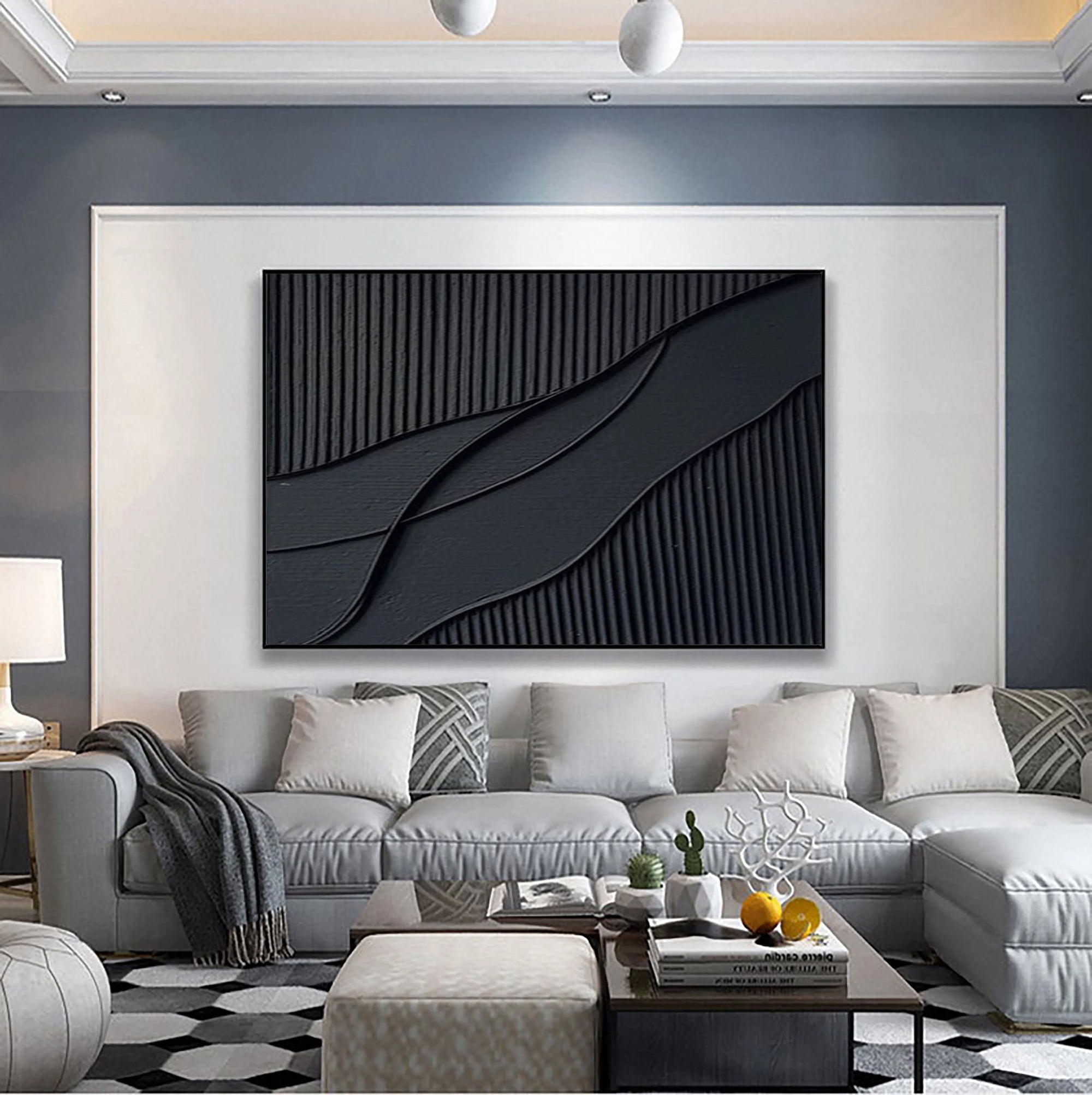 Multicolor Rhythms Of Shadow Minimalist Abstract Wall Art - Artwallpainting