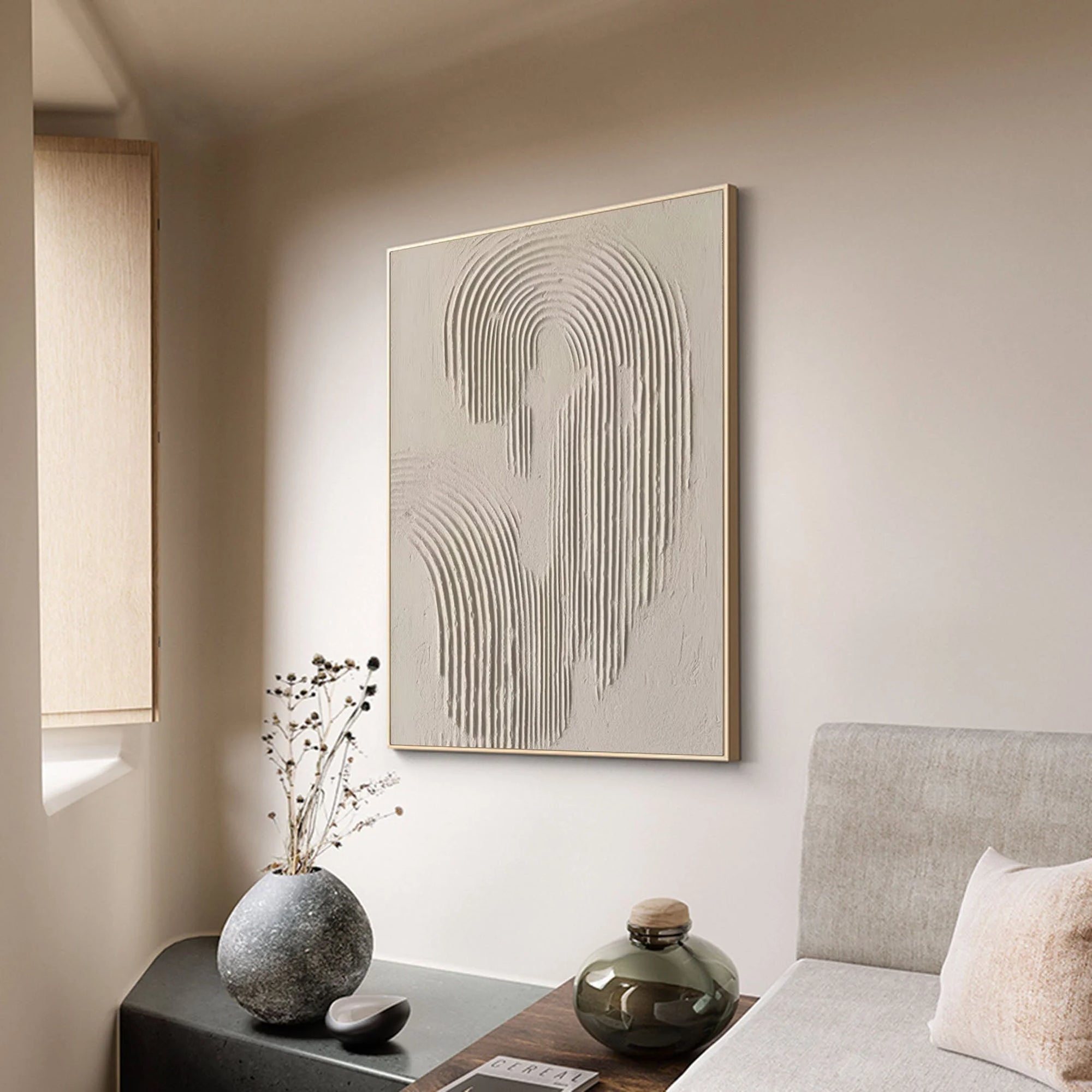 Multicolor Rippled Elegance Minimalist Textured Wall Art - Artwallpainting