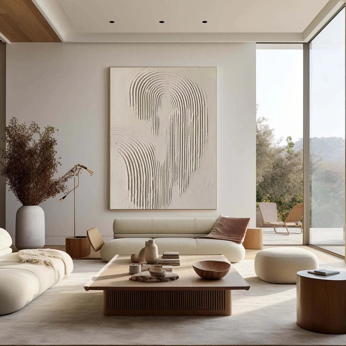 Multicolor Rippled Elegance Minimalist Textured Wall Art - Artwallpainting