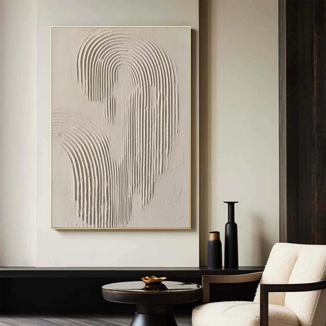 Multicolor Rippled Elegance Minimalist Textured Wall Art - Artwallpainting