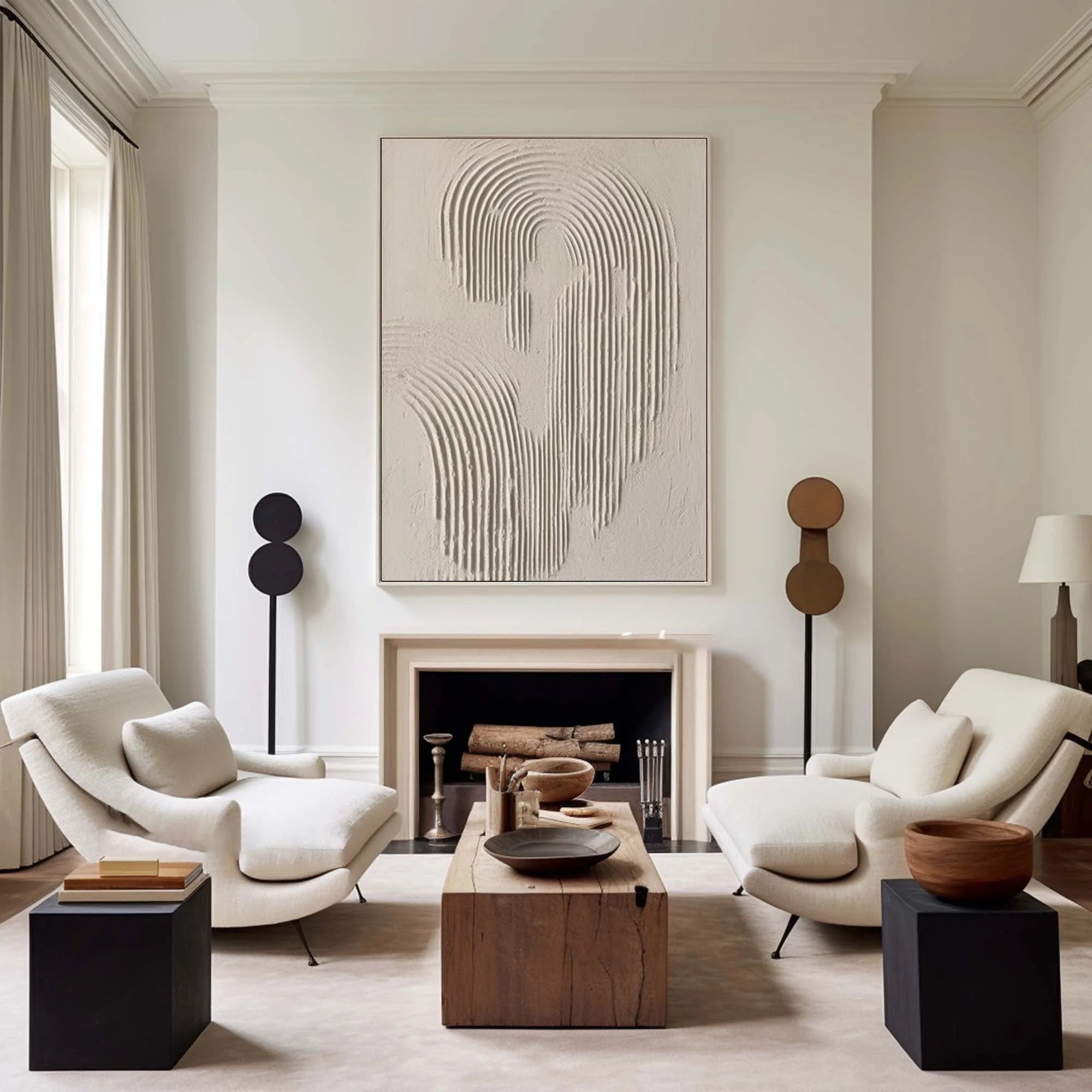 Multicolor Rippled Elegance Minimalist Textured Wall Art - Artwallpainting
