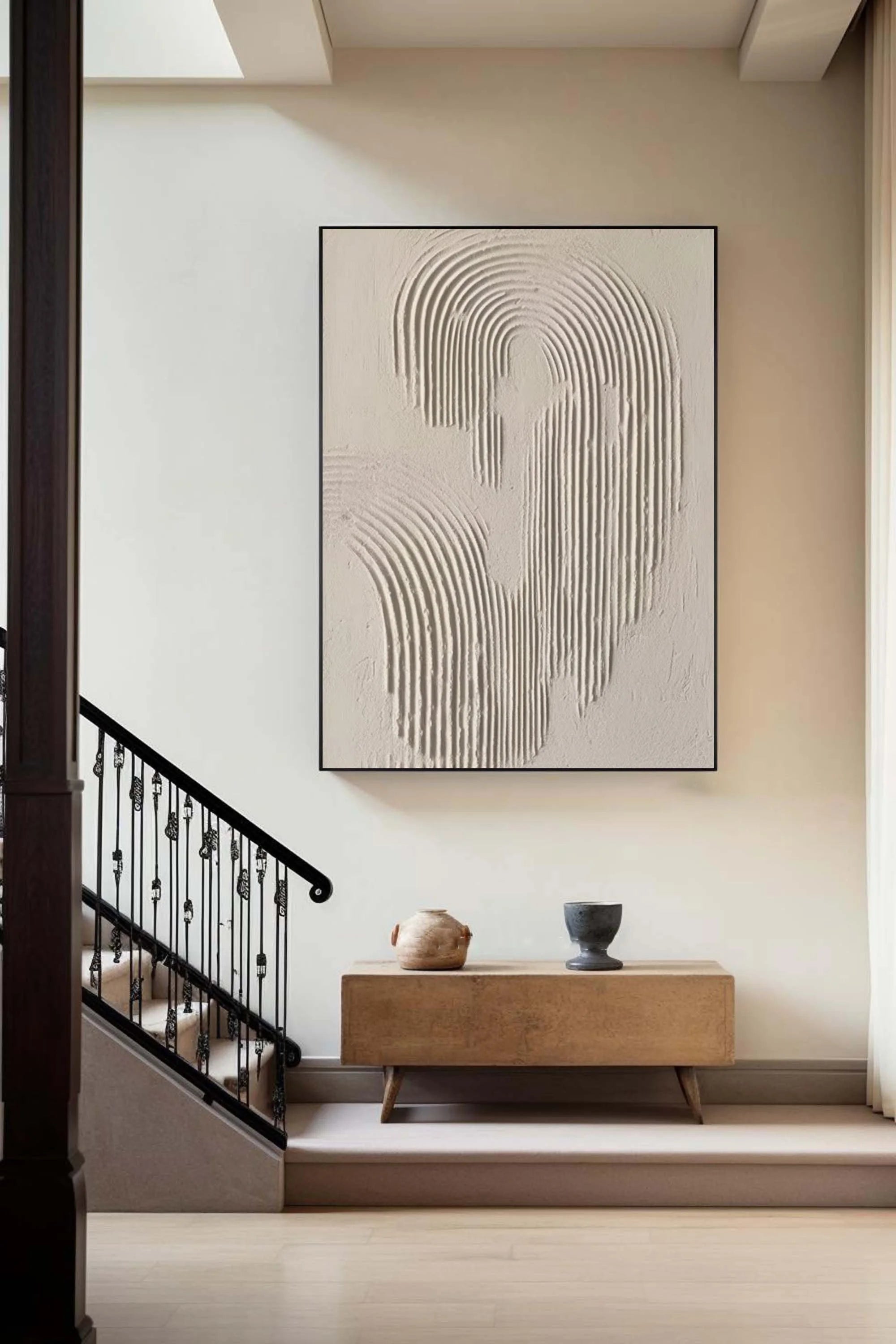 Multicolor Rippled Elegance Minimalist Textured Wall Art - Artwallpainting
