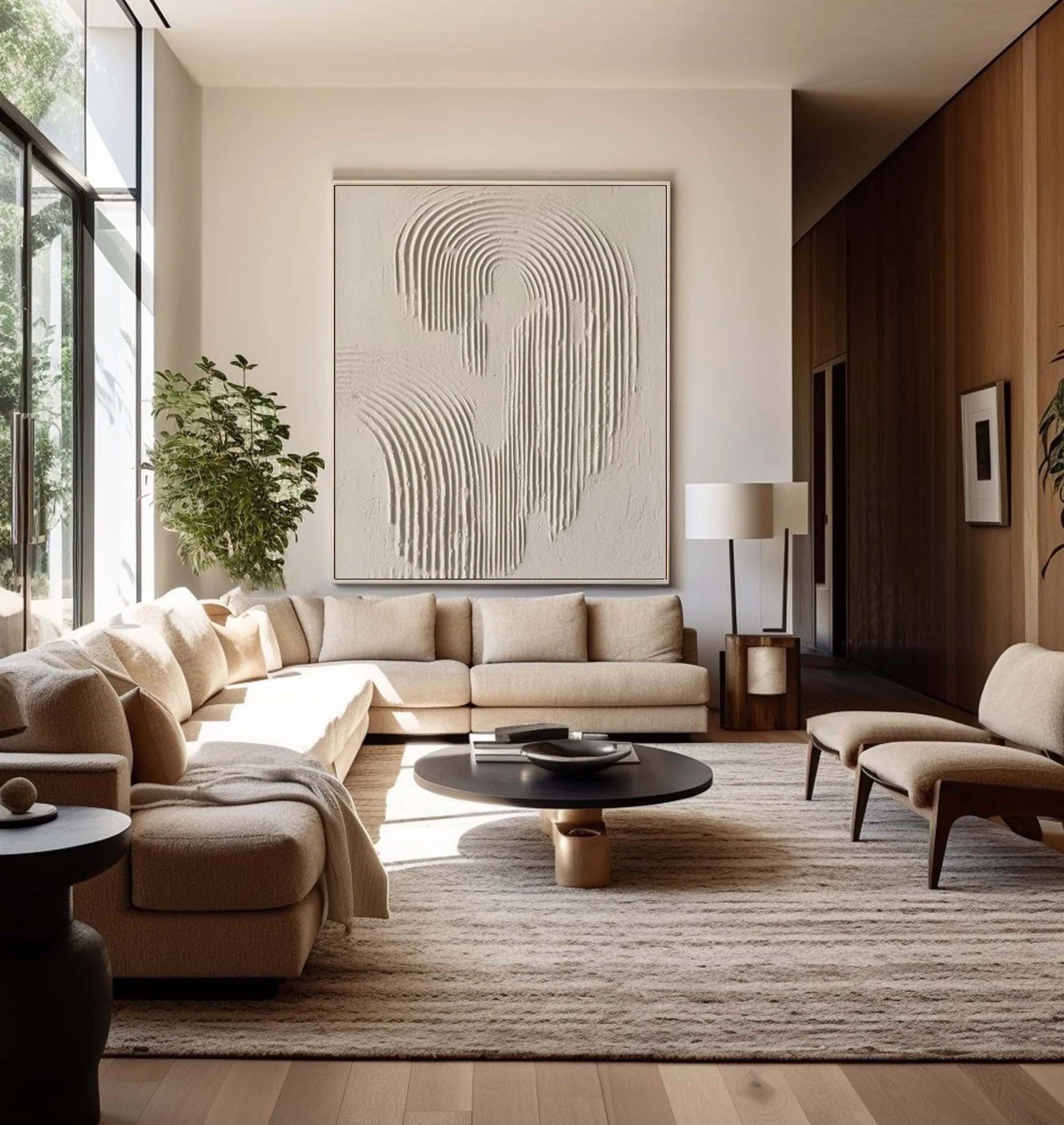 Multicolor Rippled Elegance Minimalist Textured Wall Art - Artwallpainting