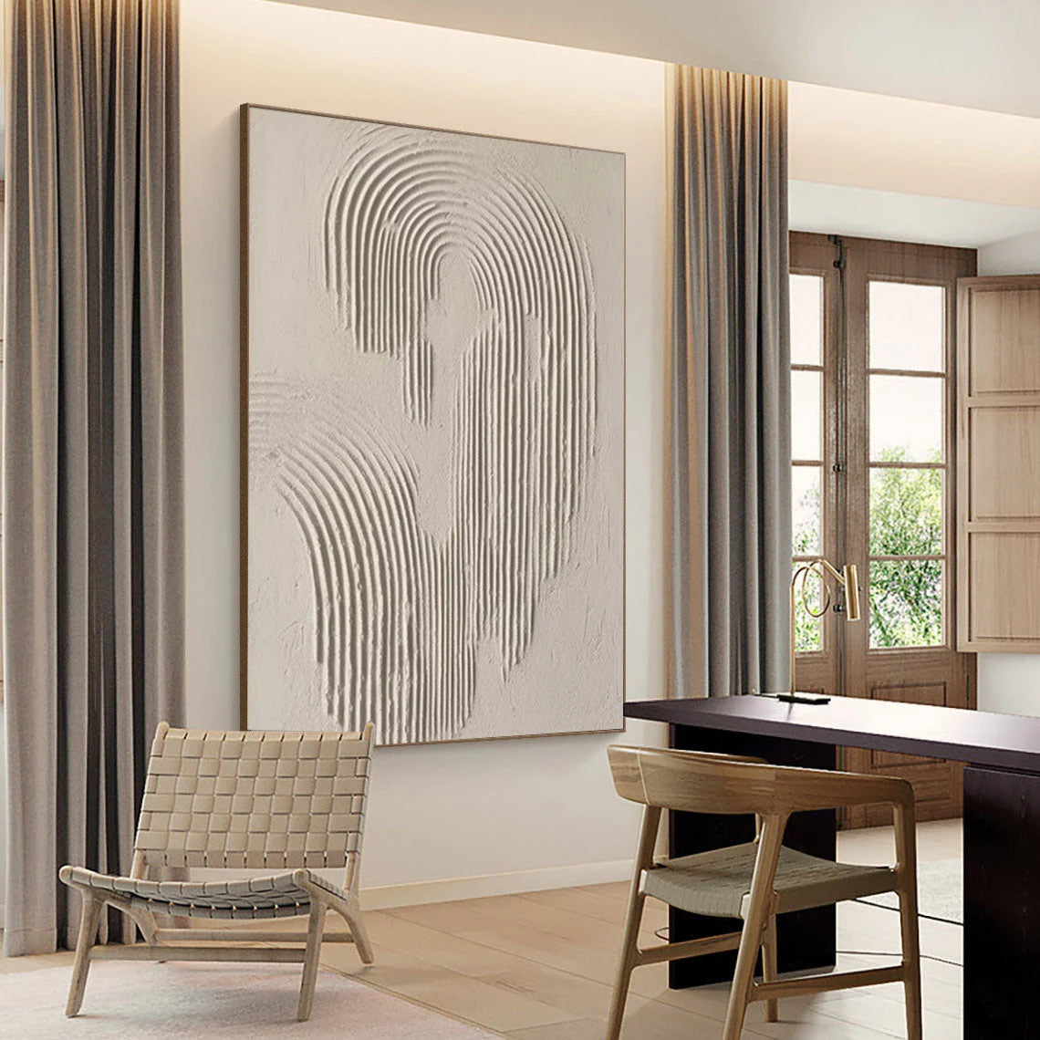 Multicolor Rippled Elegance Minimalist Textured Wall Art - Artwallpainting