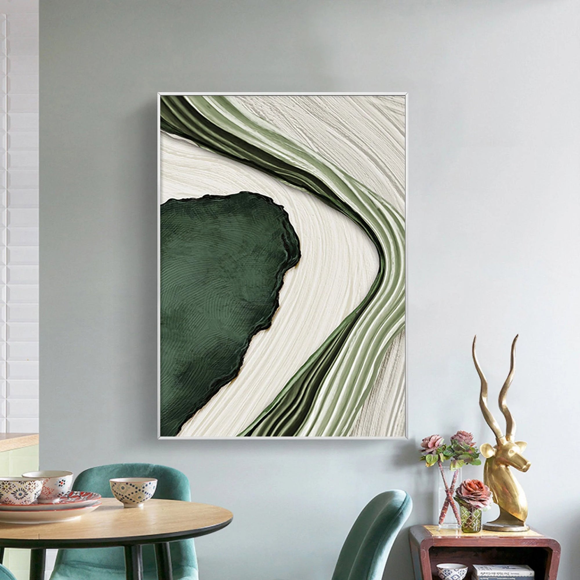 Multicolor River Flow Abstract Painting - Artwallpainting
