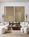Multicolor Rustic Harmony Textured Neutral Canvas Set Of 2 - Artwallpainting