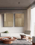 Multicolor Rustic Harmony Textured Neutral Canvas Set Of 2 - Artwallpainting