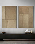Multicolor Rustic Harmony Textured Neutral Canvas Set Of 2 - Artwallpainting