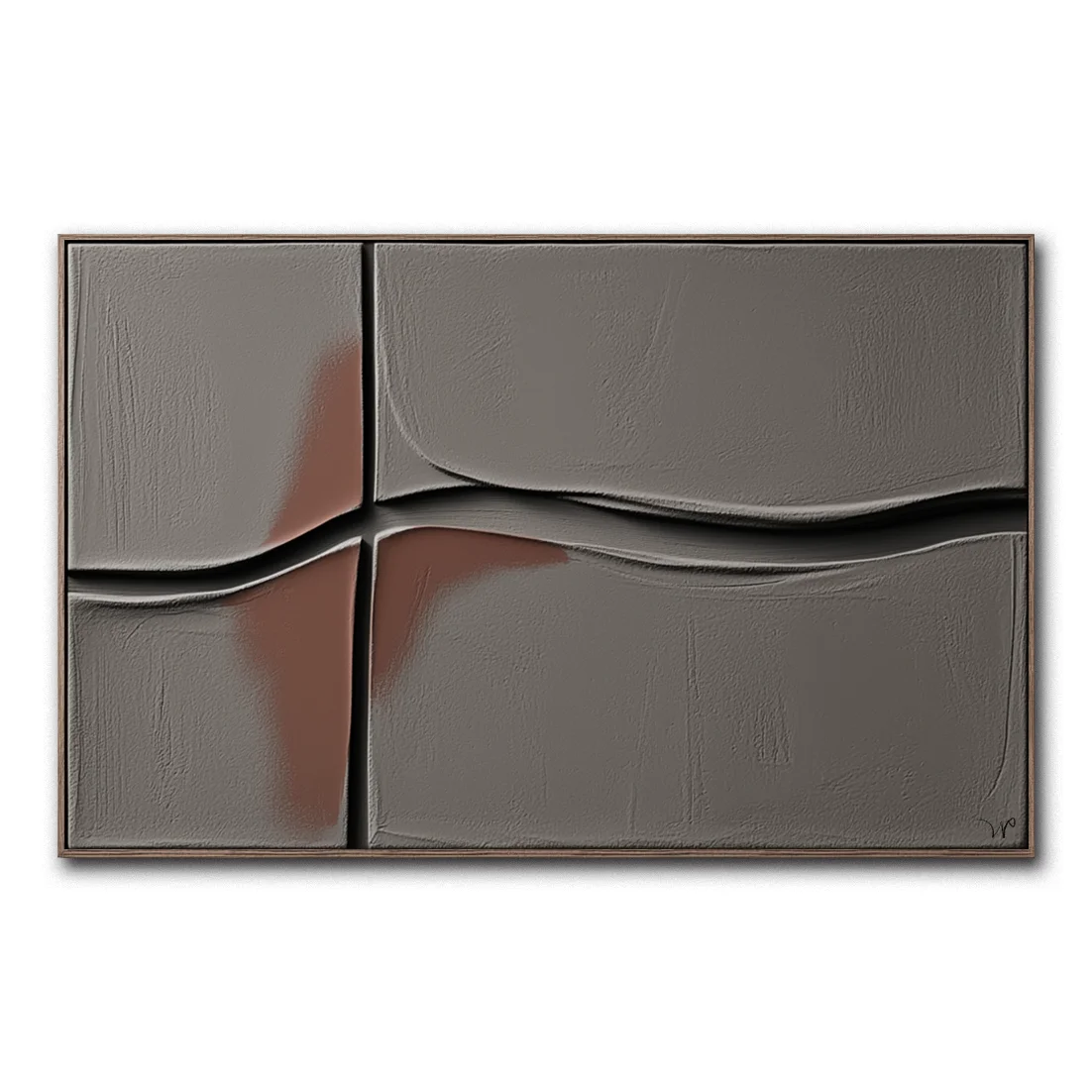 Multicolor Sculptural Cracked Abstract Painting - Fractured Stillness - Artwallpainting