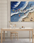 Multicolor Seaside Delight Textured Beach Scene Art - Artwallpainting