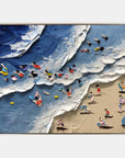 Multicolor Seaside Delight Textured Beach Scene Art - Artwallpainting