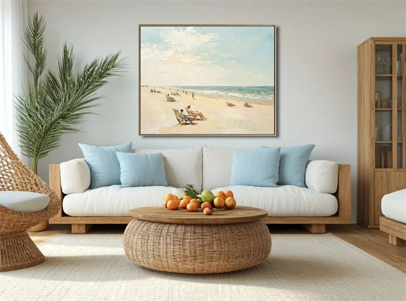 Multicolor Seaside Serenity Canvas Painting For Home Decoration - Artwallpainting