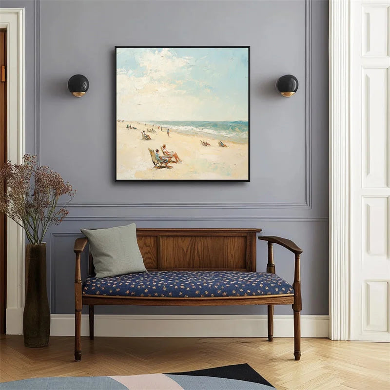 Multicolor Seaside Serenity Canvas Painting For Home Decoration - Artwallpainting