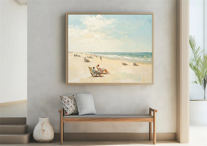 Multicolor Seaside Serenity Canvas Painting For Home Decoration - Artwallpainting