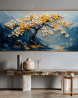 Multicolor Serene Blossom-Hand-Painted Texture Floral Tree Wall Art - Artwallpainting